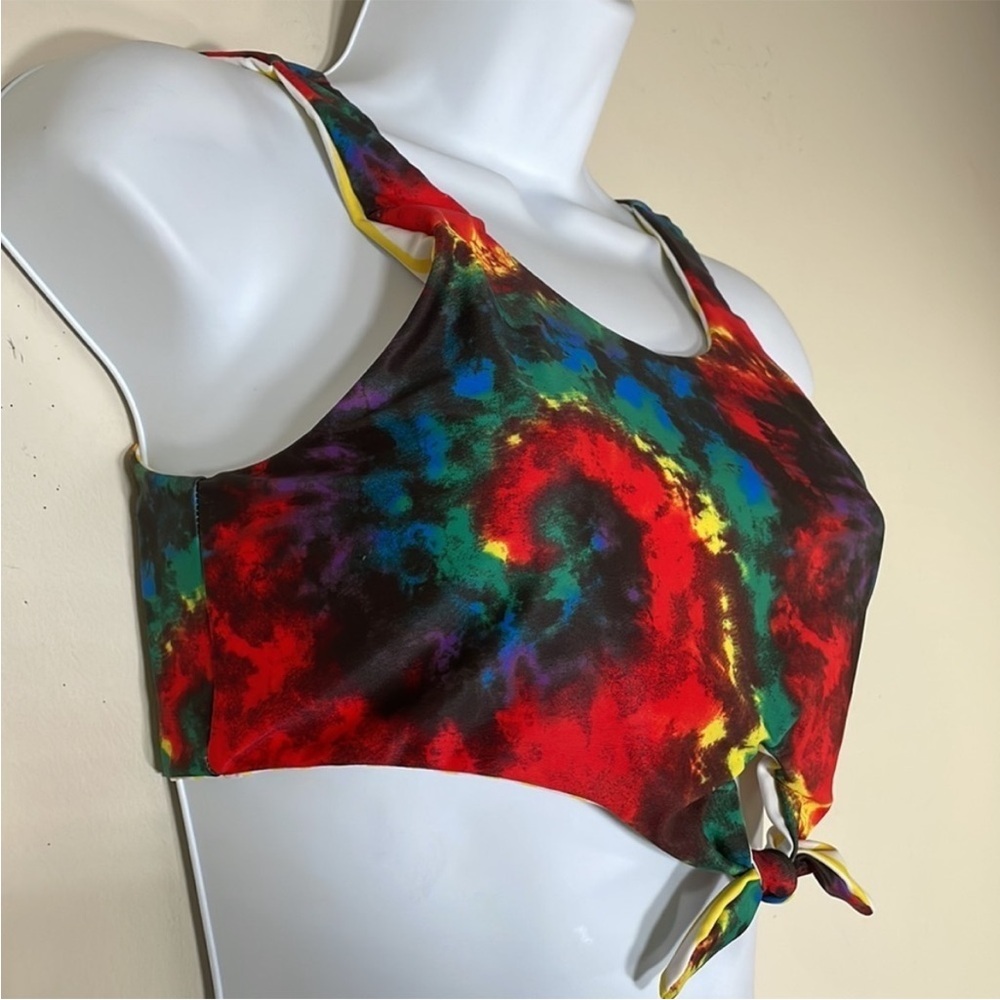 Treasure and Bond Reversible Tie-Dye & Stripe Bikini Top. Girl’s 16. NWT. - Picture 4 of 10